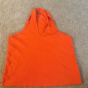 Anthropologie Bright Orange Ribbed Tank